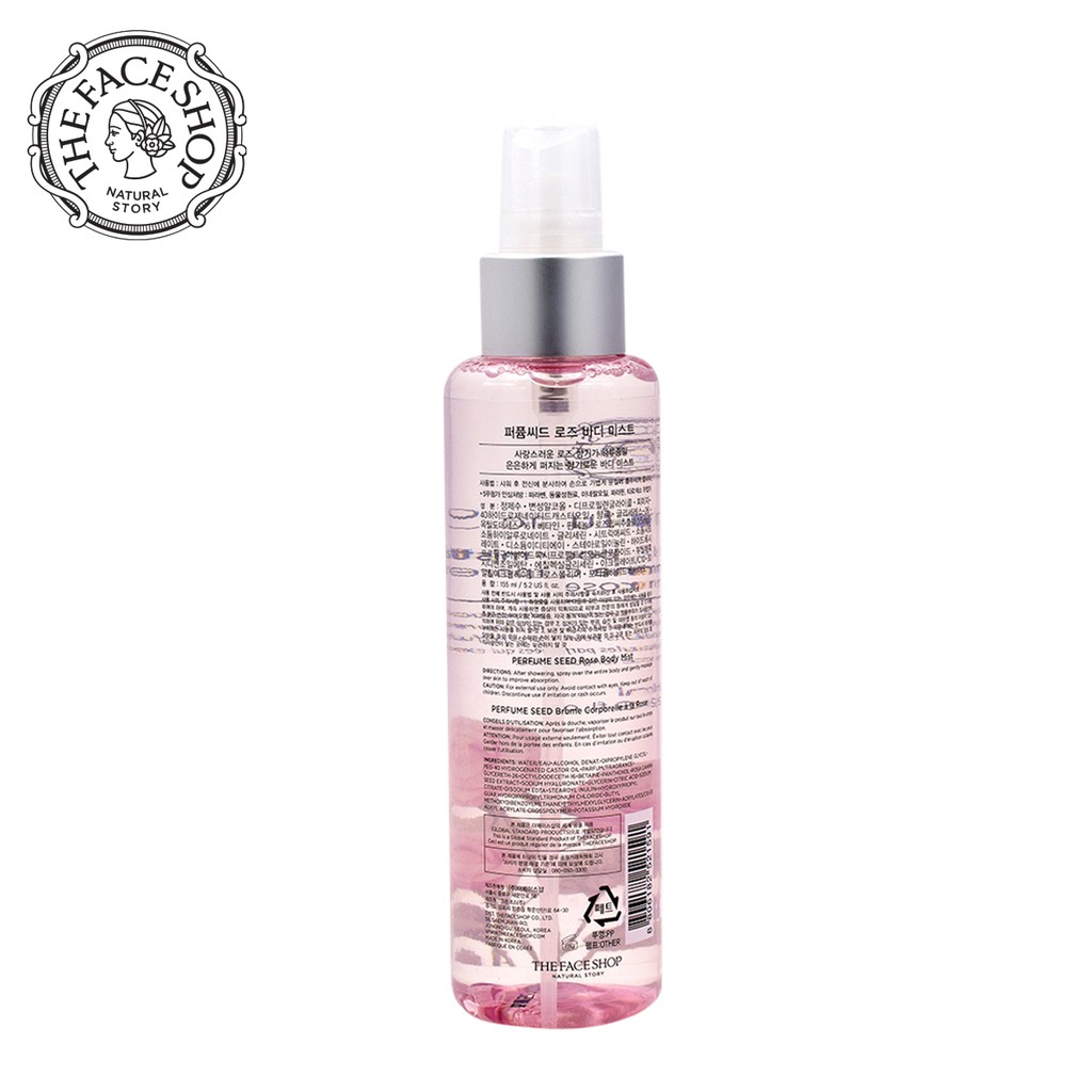 XỊT DƯỠNG THỂ HƯƠNG NƯỚC HOA PERFUME SEED ROSE BODY MIST THE FACE SHOP 155ML