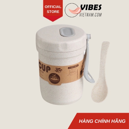 Cốc Lúa Mạch Giữ Nhiệt Kèm Thìa 300ml - vibesvietnam