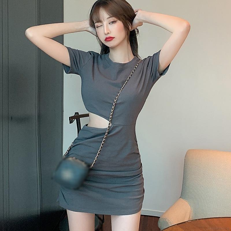 Đầm Body Tay Ngắn Cổ Tròn Thiết Kế Ôm Sát Tôn Dáng | BigBuy360 - bigbuy360.vn