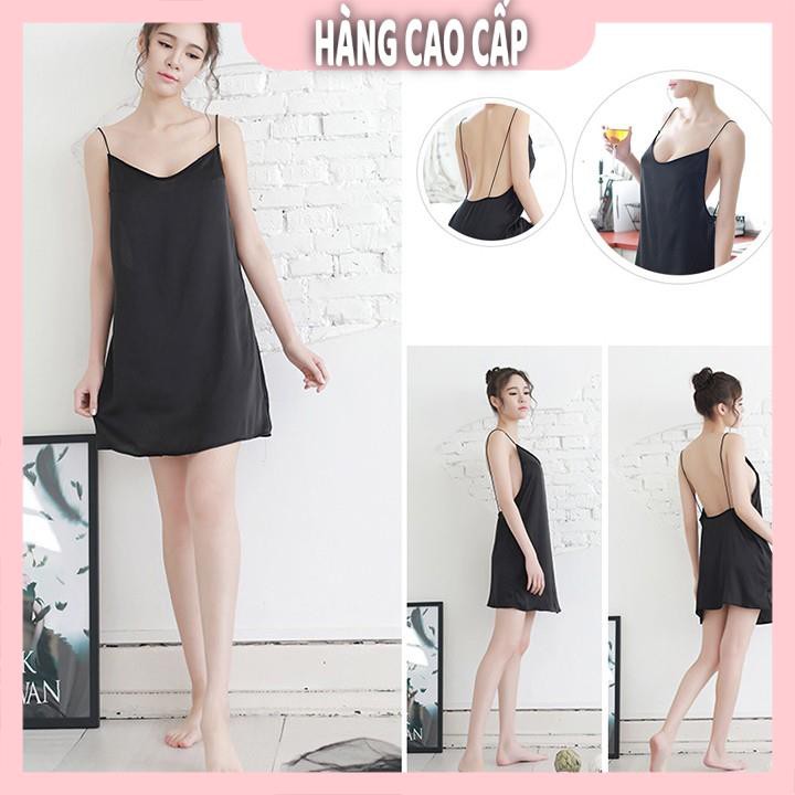 Váy ngủ phi lụa sexy hai dây hở lưng gợi cảm với 3 màu siêu hot | BigBuy360 - bigbuy360.vn
