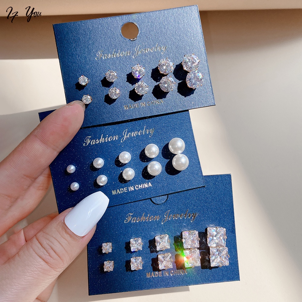 Set 15 cặp khuyên tai AY nữ thời trang đơn giản