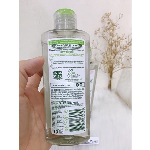 Nước Tẩy Trang Simple Micellar Cleansing Water 200ml