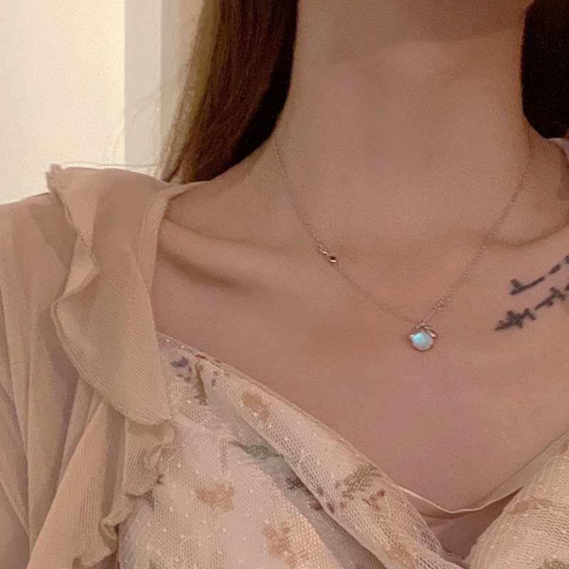 Vòng cổ Mặt Đá Mặt Trăng Màu Kẹo Ngọt Phong Cách Hàn Quốc