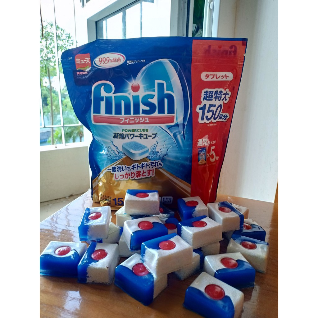 TÚI 150 VIÊN FINISH POWER CUBE RỬA CHÉN NHẬT + tặng Viên Finish