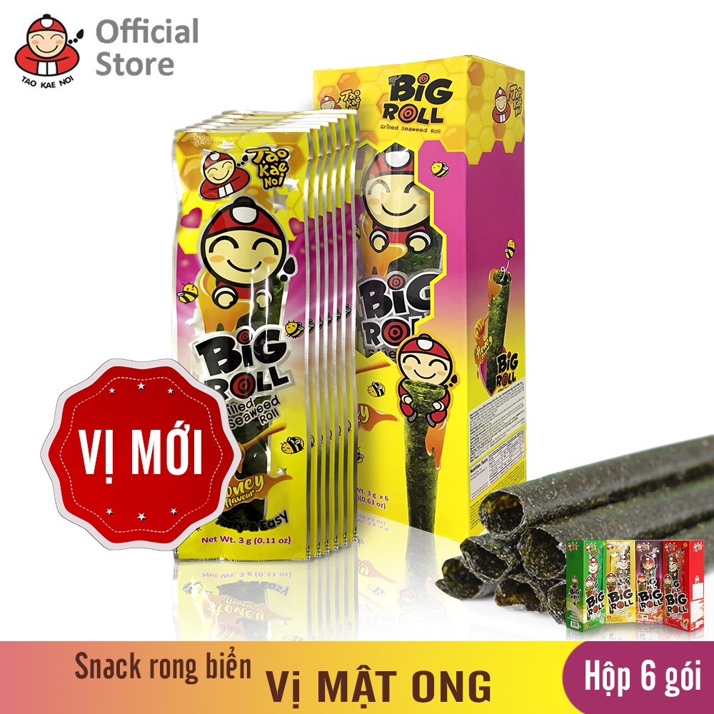 Snack rong biển Taokaenoi Big roll - Hộp 6 gói_ gói 32g