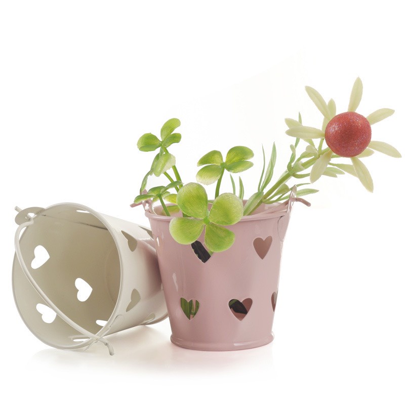 Xô sắt mini decor góc nhỏ siêu dễ thương