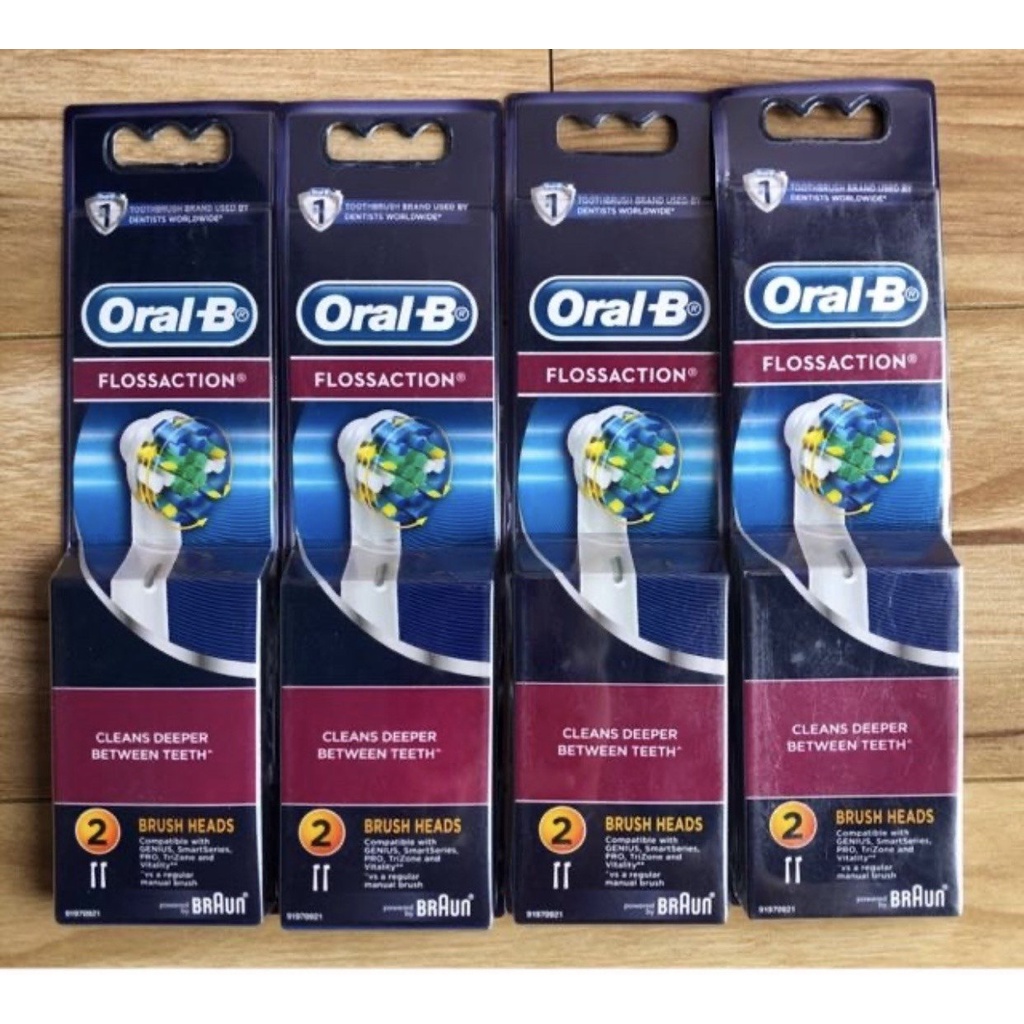 Set 2, 3,4,5,6 đầu bàn chải chính hãng oral b Pure clean, Cross Action, Floss, 3Dwhite, sensitive, precition