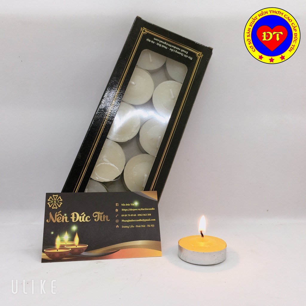 Nến tealight cháy trên 4h không khói không mùi cao cấp Đức Tín an toàn cho người sử dụng