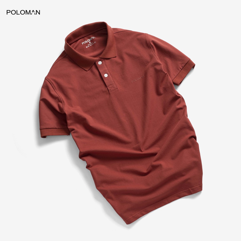 Áo thun POLO nam cổ bẻ BASIC vải cá sấu Cotton xuất xịn, chuẩn đẹp, màu Đỏ - POLOMAN | BigBuy360 - bigbuy360.vn