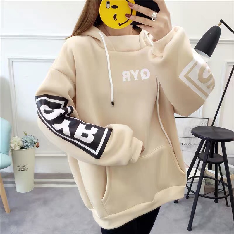 Áo Hoodie Nón Chui Trùm Đầu Nữ Nam Unisex Chất Vải Nỉ Poly Nam Nữ, Qyr