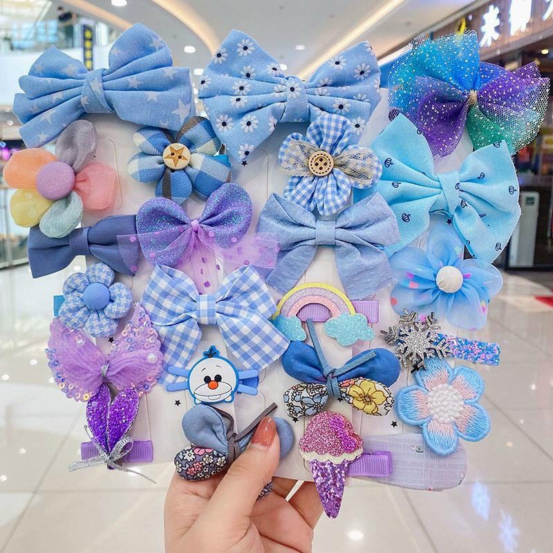 Set 8 Kẹp Tóc Nơ Xinh Xắn Cho Bé Gái