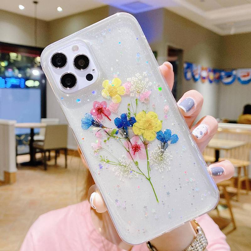 Ốp Điện Thoại Silicon Mềm Trong Suốt Hình Hoa Sáng Tạo Cho iPhone 13 12 11 Pro MAX Mini X XS MAX XR SE 2022 2020 7 8 + Plus