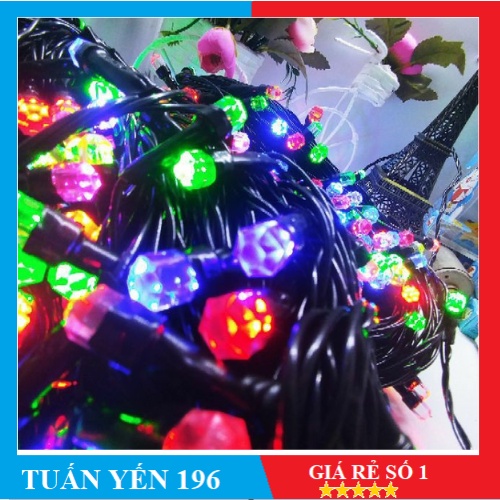 ✅Dây đèn Led lục giác dài 10m nhấp nháy nhiều màu dùng trang trí Sân Vườn, Gia Đình, Quán, Noel✅