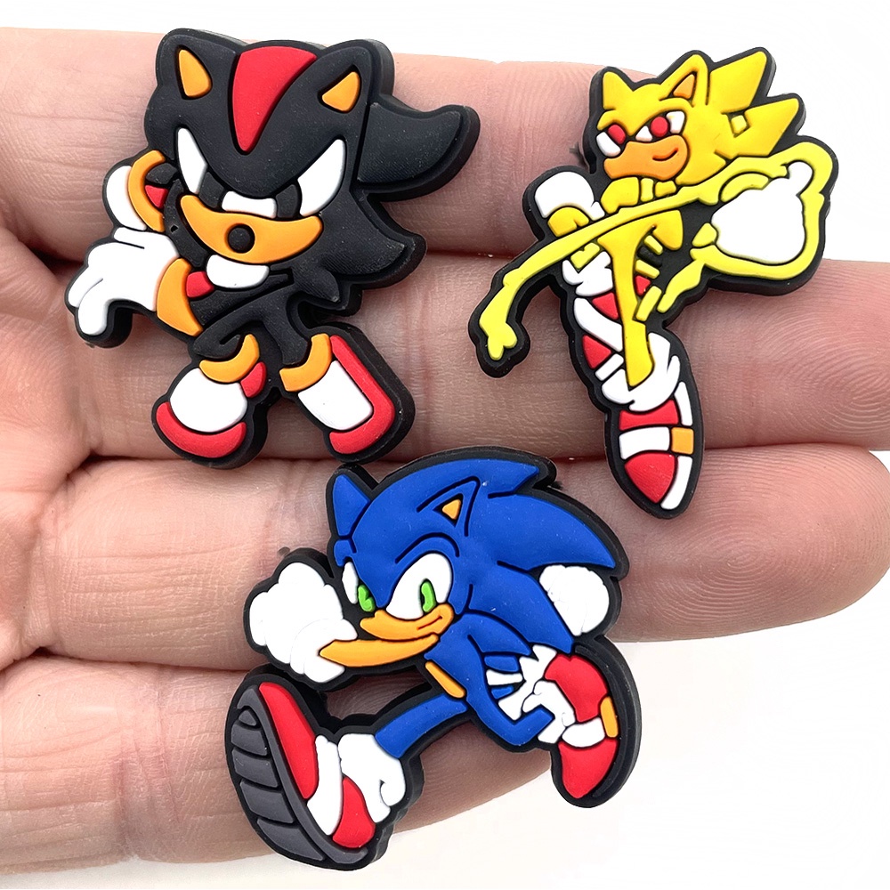 Sonic Crocs Jibbitz Shoe Charms Chủ đề trò chơi hoạt hình 1000 Mẫu Lựa DIY Chọn Phụ kiện giày dép trẻ em quà Giáng sinh pvc dễ thương Dép xăng đan decorate accessories