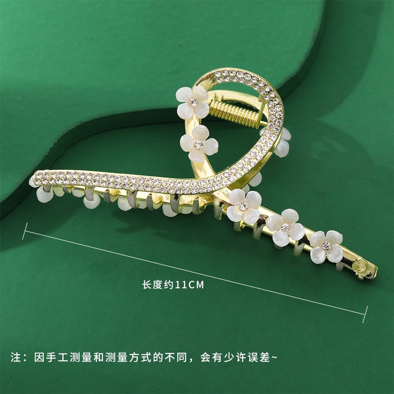 Kẹp Tóc Kim Loại Hình Cá Mập Đính Hoa Lớn