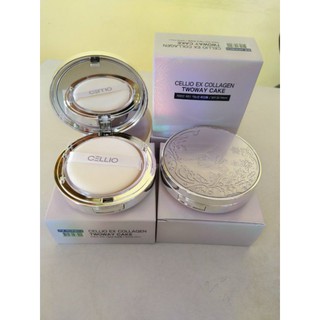 Phấn phủ siêu mịn chống nắng Cellio Ex Collagen twoway cake đến từ Hàn Quốc