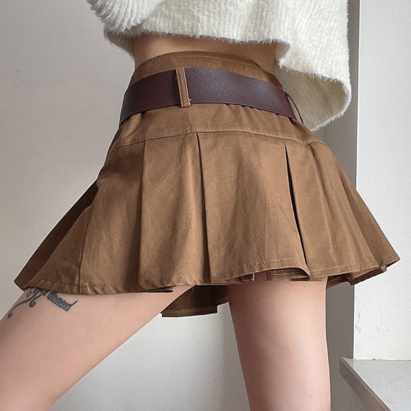 Chân Váy Kaki Chữ A Lưng Cao Xếp Ly Thời Trang Cho Nữ