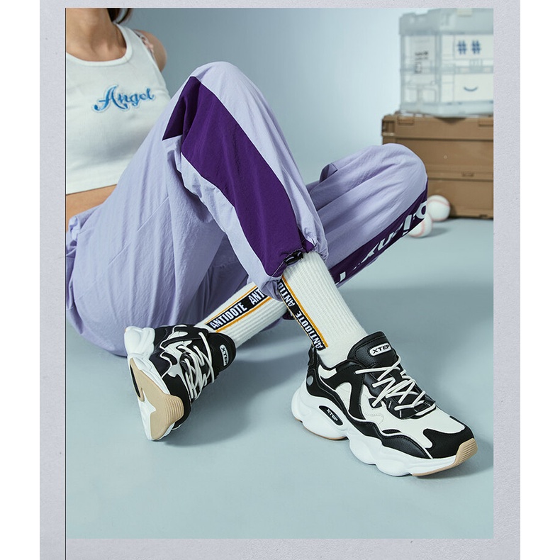 Giày thể thao XTEP chất liệu da thoáng khí thời trang dành cho nữ