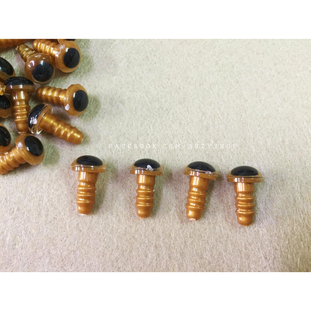 (5 cặp) mắt thú bông, mắt thú móc len, mắt nhựa thú bông cỡ 8mm [phụ liệu handmade, phụ liệu đan móc, mắt thú giả]