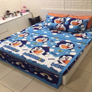 Bộ ga gối poly cotton Doremon bay