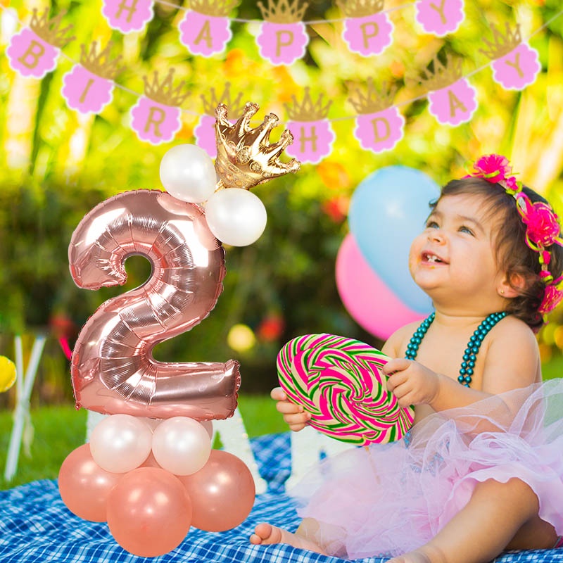 Set 14 Bong Bóng Lá Nhôm 32 inch Hình Chữ Số Dùng Trang Trí Tiệc Sinh Nhật