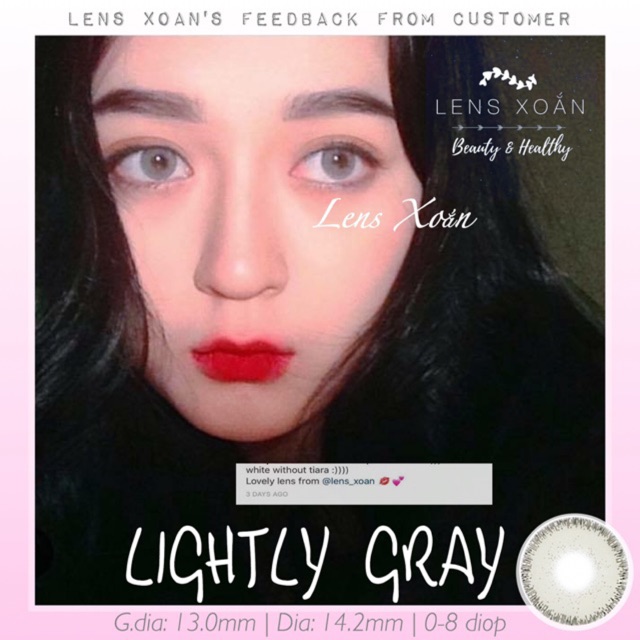 ÁP TRÒNG LIGHTLY GRAY( LENS TOWN) | LENS XOẮN