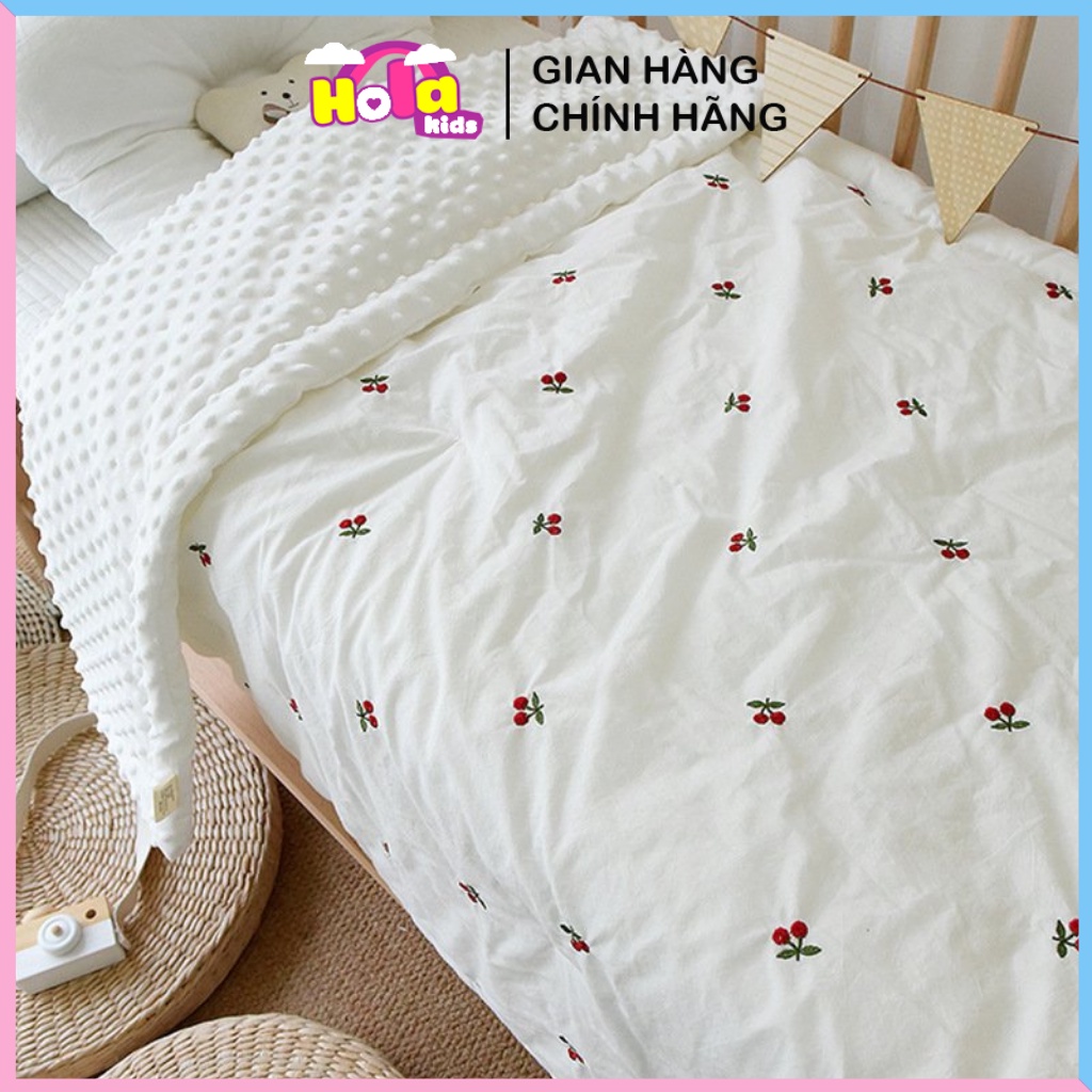 Chăn hạt đậu hai lớp dầy dặn, chăn mùa đông cho bé ấm áp mềm mịn HolaKids