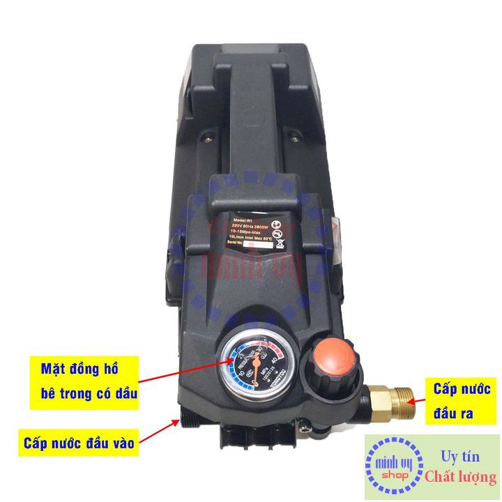 Máy Rửa Xe Osaka V2/Osaka RS1/Osaka R1- Thế Hệ 2- Đen - Tự hút -Tự Ngắt - BH 12 tháng