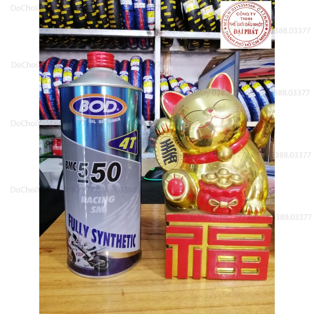 Dầu nhớt nhập khẩu 100% BOD BMC 5w50 Racing Full synthetic chai 1L. DoChoiXeMay