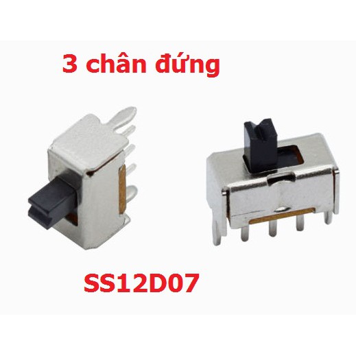 2 chiếc công tắc gạt SS12D07 SK12D07 - 3 chân thẳng 3 chân cong loại nhỏ- 1P2T