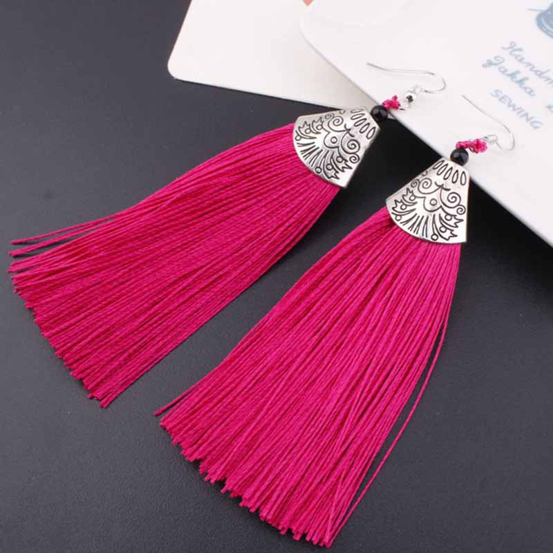 1 Cặp Bông Tai Hợp Kim Dáng Dài Phối Lông Vũ Phong Cách Bohemia Thời Trang Cho Nữ