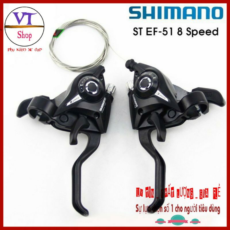 Tay đề bấm xả xe đạp 3x8 Speed chính hãng SHIMANO