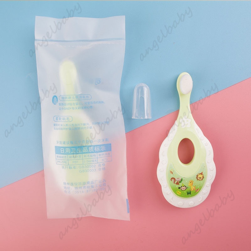 Bàn Chải Đánh Răng Với Tay Cầm Silicone Vệ Sinh Răng Miệng Cho Bé 2-12 Tuổi
