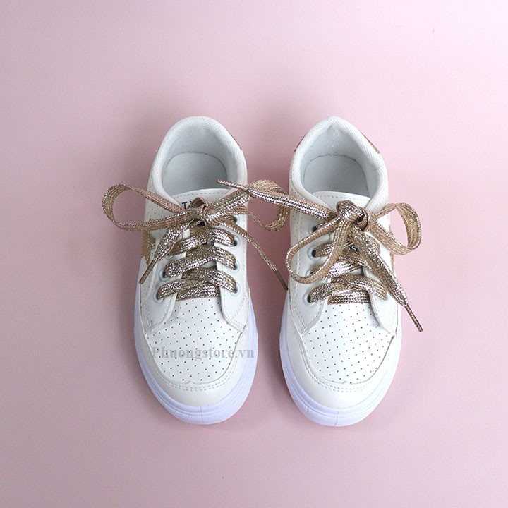 Giày thể thao trắng cho bé gái từ 2 - 10 tuổi phong cách Hàn Quốc PD358