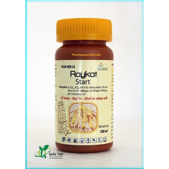 Phân bón lá RAYKAT START Siêu kích rễ, kích chồi- Nhập khẩu từ Tây Ban Nha,Chai 100ml