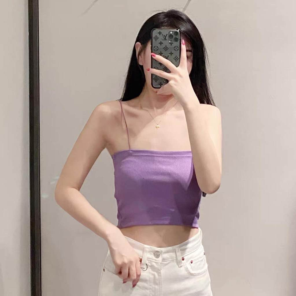 Áo Hai Dây Bún🌸 Thun 2s croptop sexy hai dây🌸 sợi bún body dáng ôm nữ🌸 SIÊU HOT | BigBuy360 - bigbuy360.vn