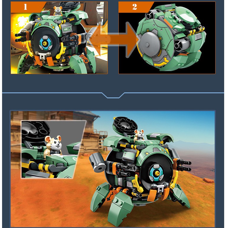 Đồ Chơi Lắp Ráp Kiểu LEGO Robot Wrecking Ball Mech Overwatch Chuột Hamster SX4044 Với 227 Mảnh Ghép