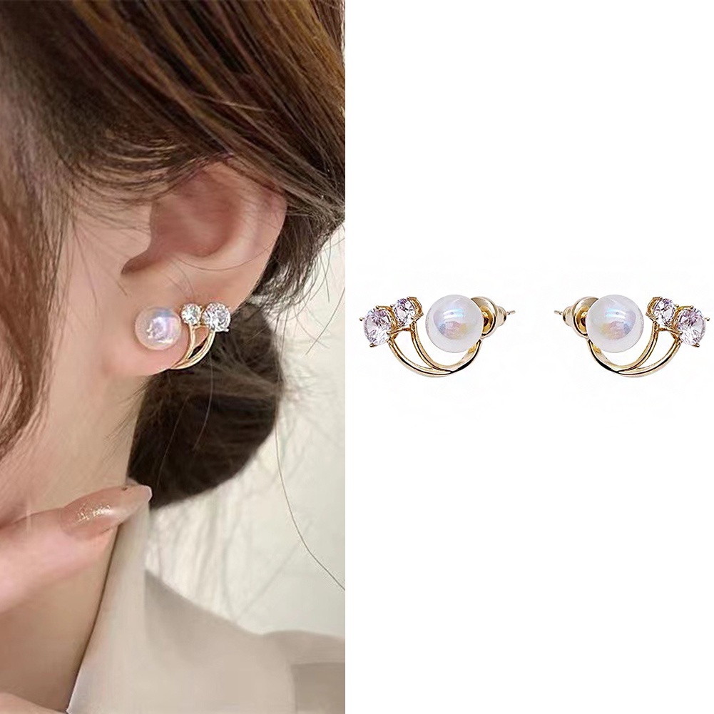 1 Đôi Bông Tai Hình Đuôi Cá Đính Ngọc Trai Thời Trang Sang Trọng Dành Cho Nữ