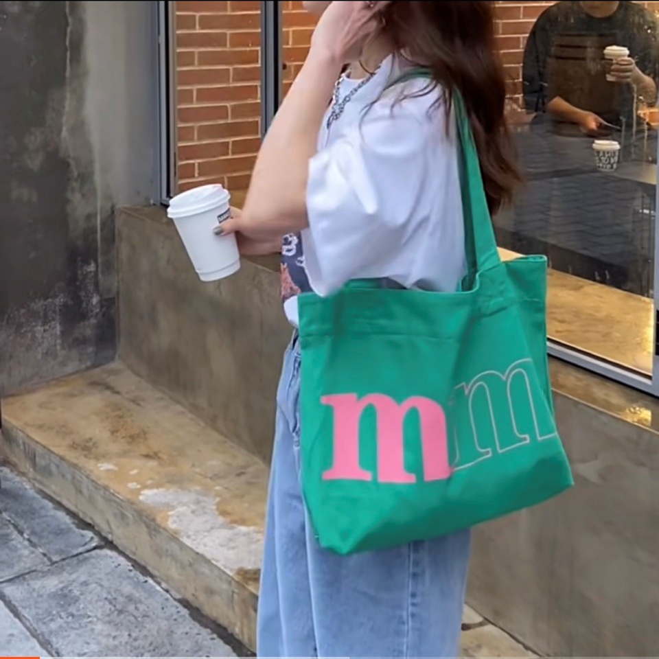 Túi tote vải canvas khổ vuông đựng đồ đi học đi chơi thời trang unisex
