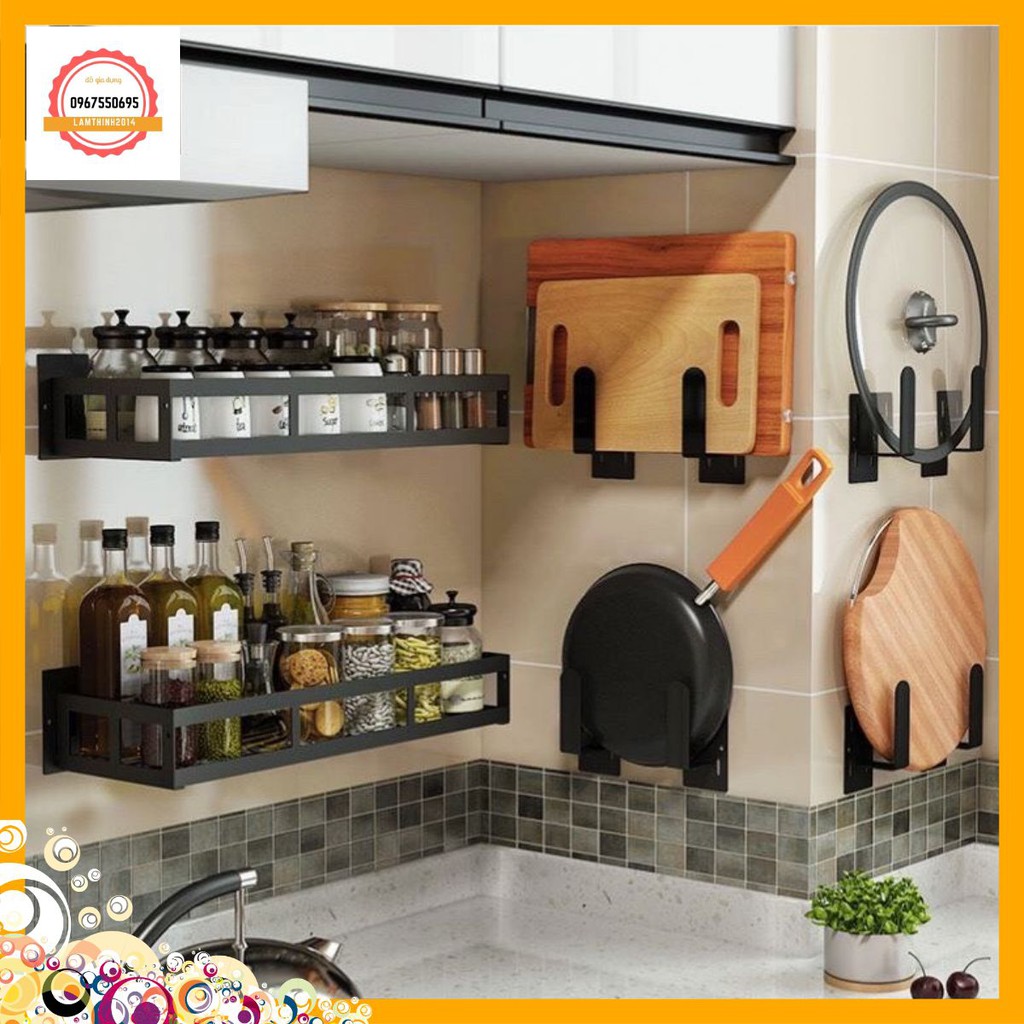 Kệ nhà bếp , kệ treo tường nhà bếp bằng thép sơn tĩnh điện không gỉ bền đẹp chắc chắn kệ để đồ đa năng siêu rẻ