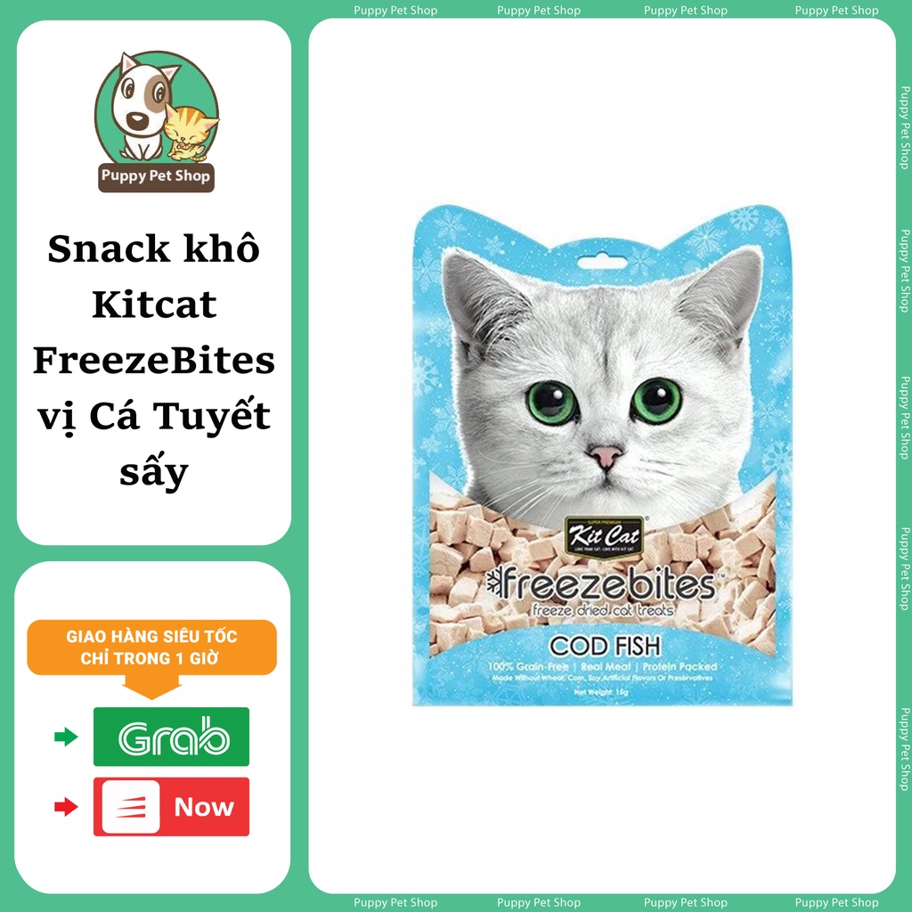 Snack thưởng sấy lạnh Cao cấp KITCAT FREEZE BITES GÓI cho mèo 15gr