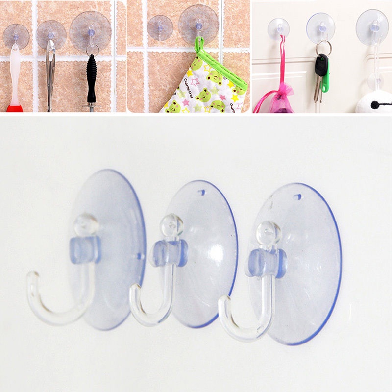 Móc Treo Đồ Hình Tam Giác Có Giác Hút Trong Suốt Tiện Dụng Cho Nhà Bếp /