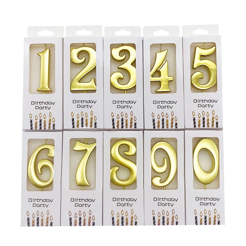 Nến Số Màu Vàng Gold , Màu Bạc , Màu Hồng Gold Trang Trí Bánh Kem - Yori Party