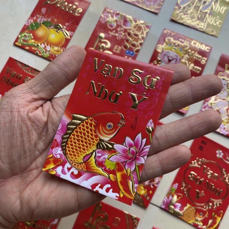 10 bao lì xì chữ nỗi Ánh Vàng (7x11cm)