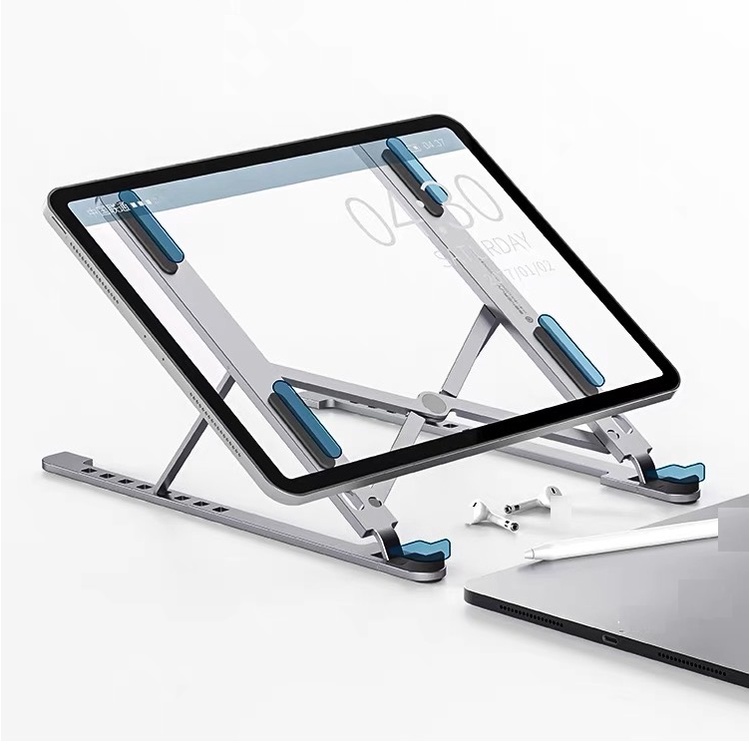 Giá đỡ laptop stand và iPad nhôm gấp gọn hỗ trợ tản nhiệt  P11 P6 Vu Studio cho laptop Macbook, máy tính bảng Surface