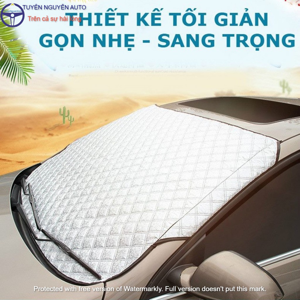 Bạt che kính ô tô tấm chắn nắng xe hơi 3 lớp tráng bạc cao cấp cách nhiệt chống nóng hiệu quả