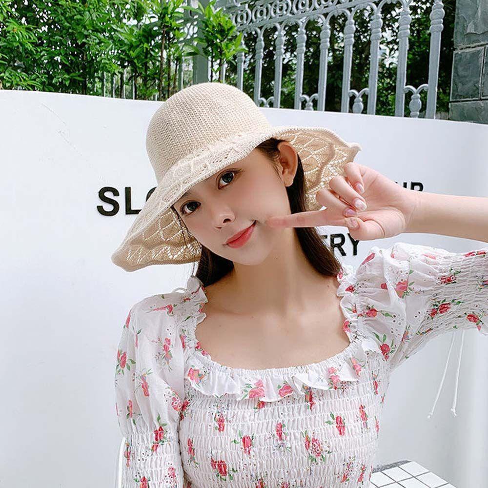 Nón Rộng Vành Hở Chóp Phối Ren Thời Trang Mùa Hè