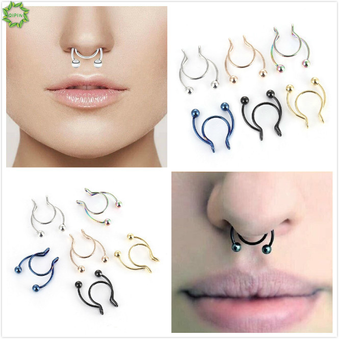 Khuyên Mũi Hình Chữ U Bằng Thép Không Gỉ Có 6 Màu Tùy Chọn