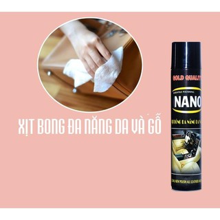 [XỊT BÓNG ĐA NĂNG TAPLO DA VÀ GỖ TẶNG KHĂN] VERSATILE POLISHING NANO 480ML