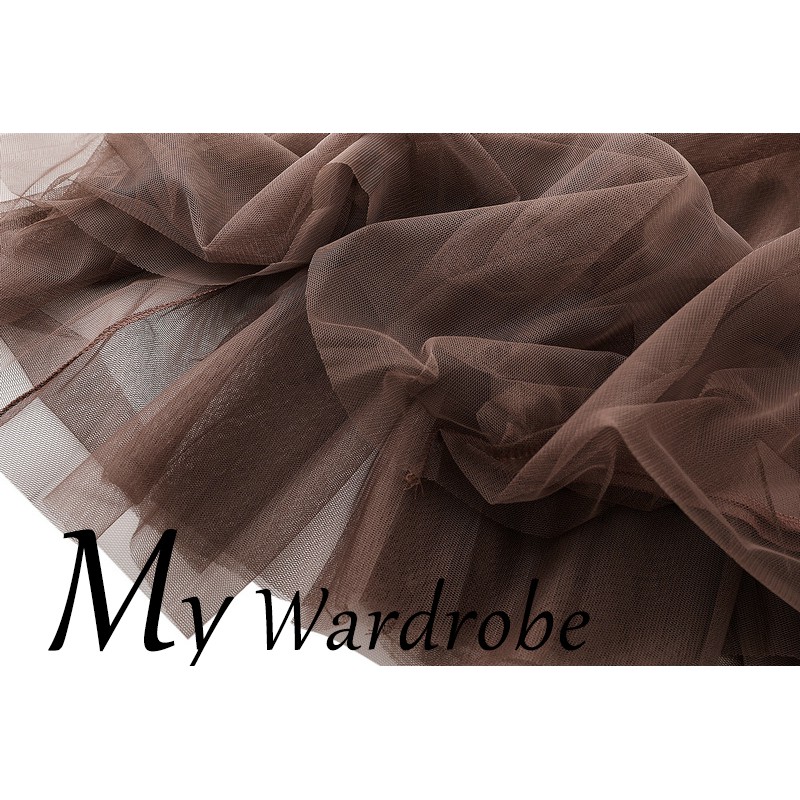 Chân Váy Dài Lưng Cao Xếp Ly Bằng Vải Gauze Dành Cho Nữ